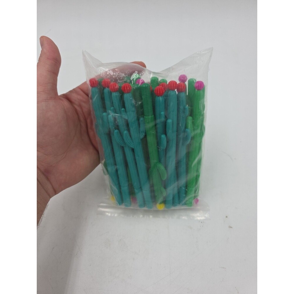 Pack Cactus Shaped Roller Pens Novelty Plant Gel Ink Pens Cactus Shaped 24